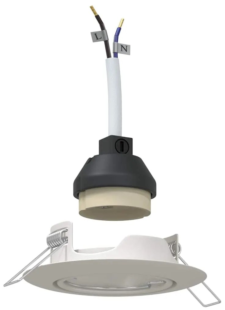 vidaXL Spotlights με προβολείς 12 pcs Λευκό 9 x 9 εκ. Μέταλλο