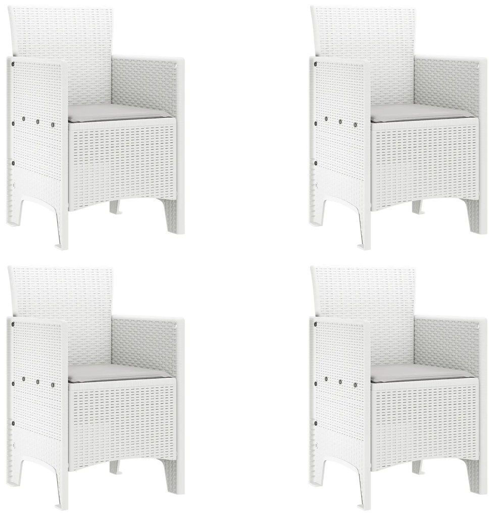 vidaXL Σετ Τραπεζαρίας Κήπου 5 pcs Λευκό 150 x 100 x 73 εκ.