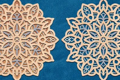 Intra απο ξύλο plywood 3mm-4mm πάχος Τρισδιάστατη διακόσμηση τοίχου Mandala Cut  Δίασταση 30x30 cm INTRAFABR-52485689