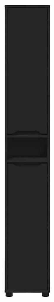 vidaXL Ντουλάπι Μπάνιου Μαύρο 30,5 x 30 x 195 εκ Επεξεργασμένο ξύλο