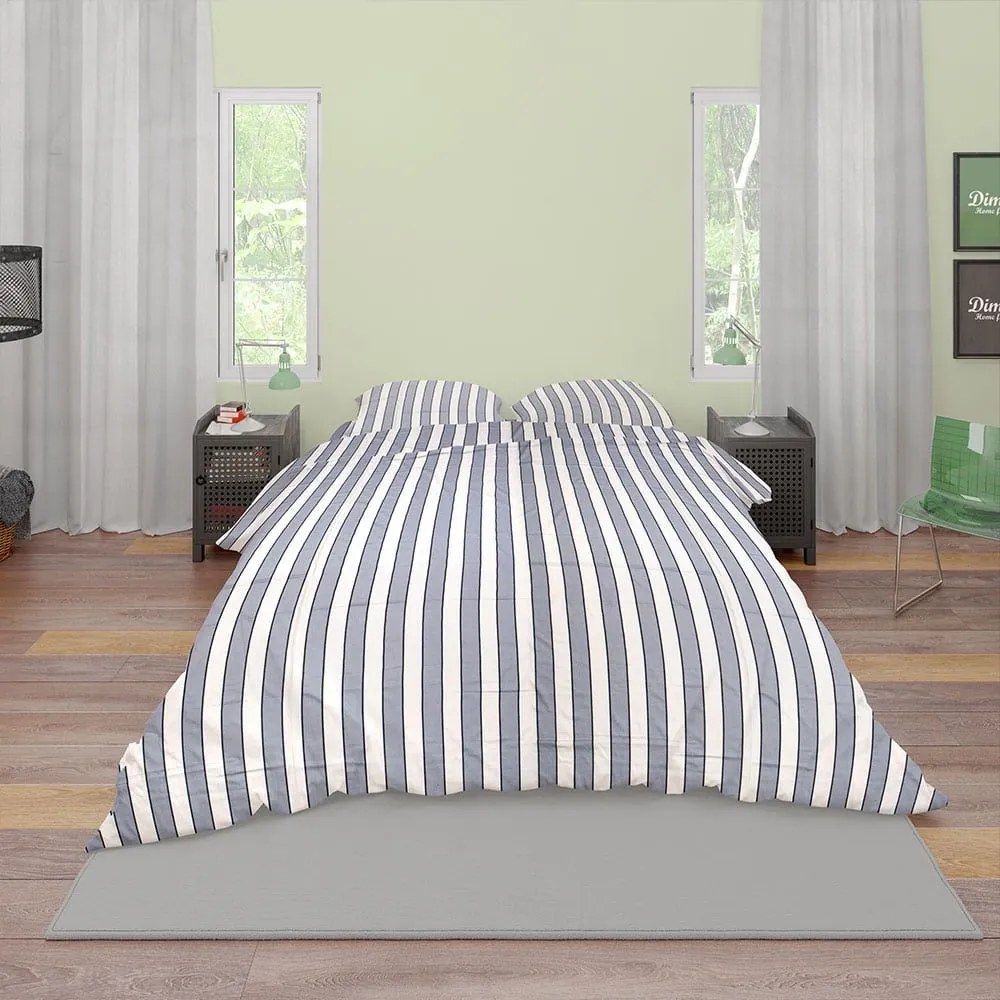 Σεντόνια Βαμβακοσατέν 158 Σετ 2τμχ Navy DimCol Single 160x240cm 100% Βαμβάκι