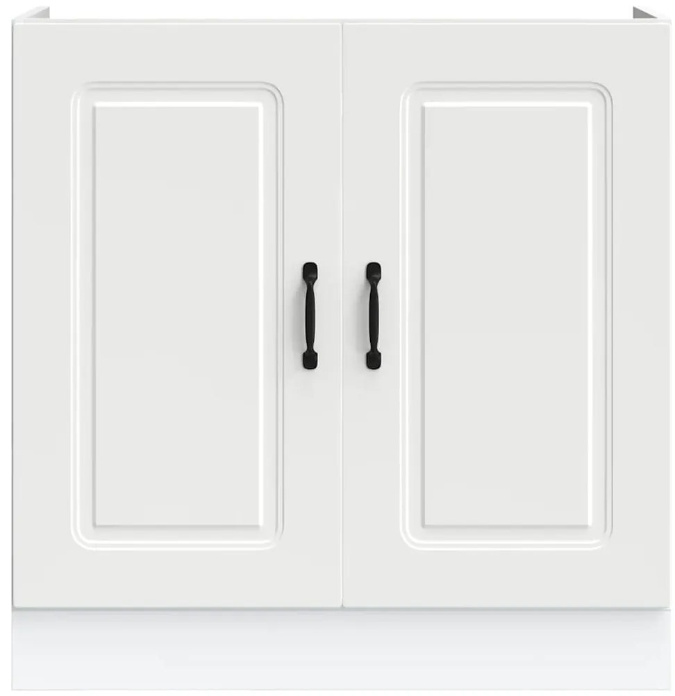 vidaXL Ντουλάπι βάσης νεροχύτη Kalmar Λευκό 80x46x81,5 εκ. Επεξ. Ξύλο