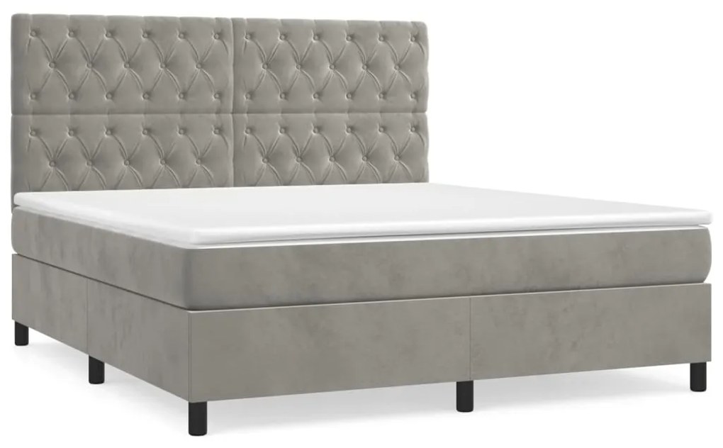 ΚΡΕΒΑΤΙ BOXSPRING ΜΕ ΣΤΡΩΜΑ ΑΝΟΙΧΤΟ ΓΚΡΙ 160X200 ΕΚ. ΒΕΛΟΥΔΙΝΟ 3143211