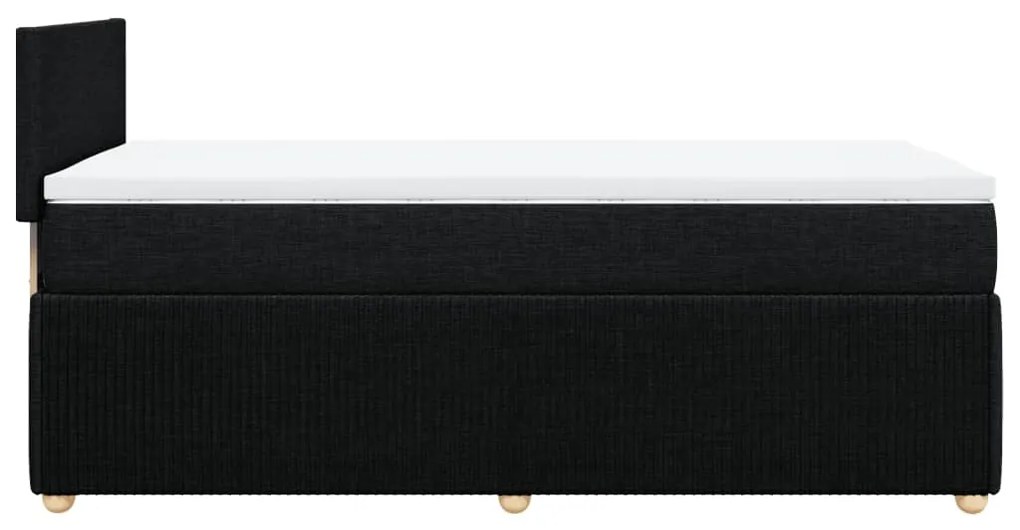 vidaXL Κρεβάτι Boxspring με Στρώμα Μαύρο 100 x 200 εκ. Υφασμάτινο