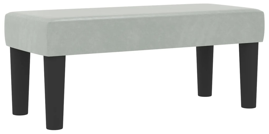 vidaXL Κρεβάτι Box Spring με στρώμα & πάγκο Ανοιχτό γκρι 100x200 εκ Βελούδο