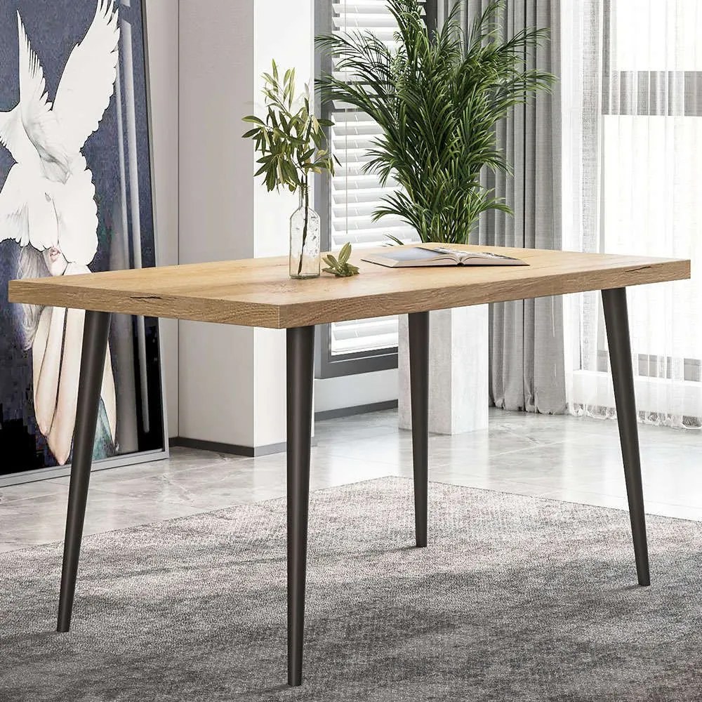 Τραπέζι Νο10 159x90x79cm Honey Melamine, Metal