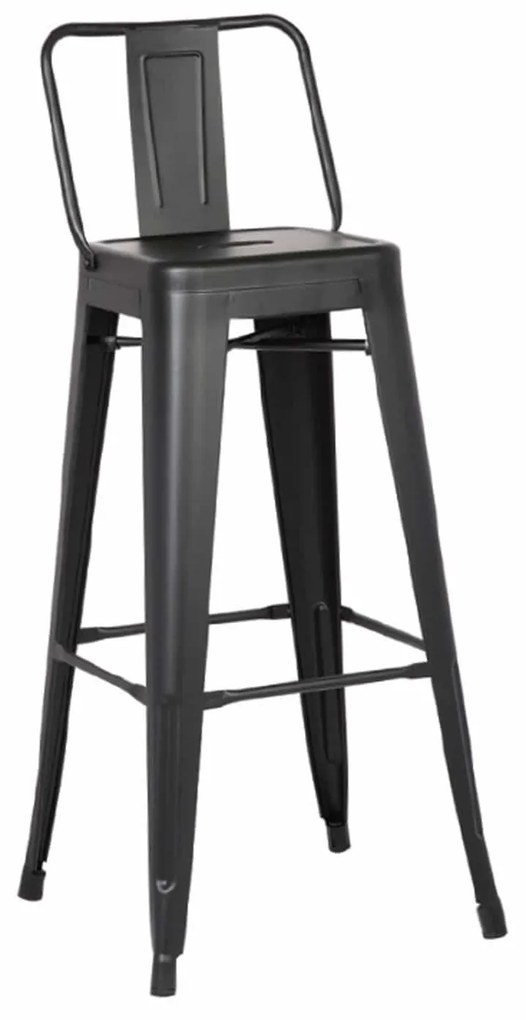 Σκαμπό Μπάρ Relix Black Mat Ε5199,1M 43X43Χ100 cm Metal