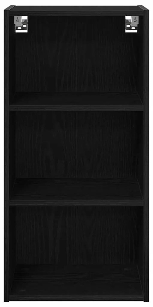 vidaXL Κρεμαστό ντουλάπι με αποθήκευση Μαύρη Οξυά 40 x 29,5 x 80 εκ.