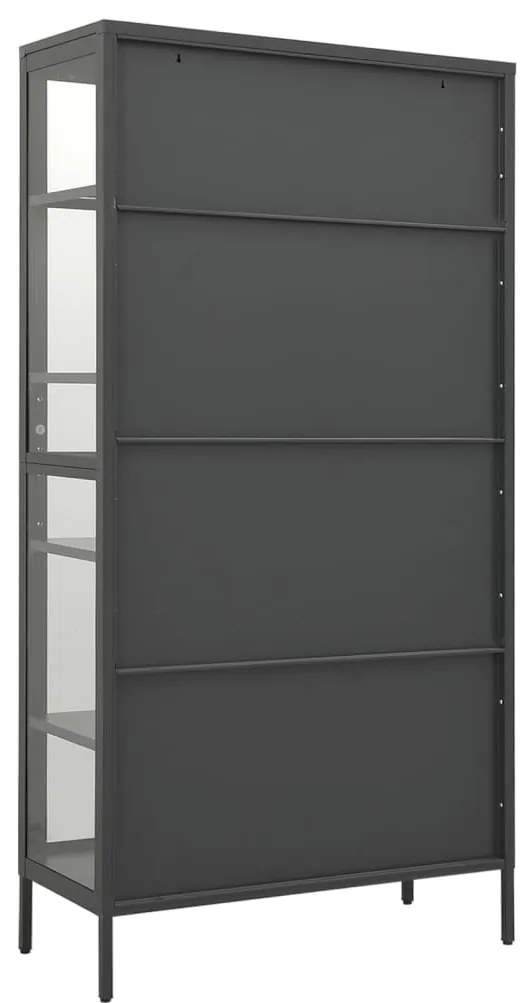 vidaXL Ντουλάπα Βιτρίνας Ανθρακί 90x40x180 εκ. Ατσάλι / Ψημένο Γυαλί