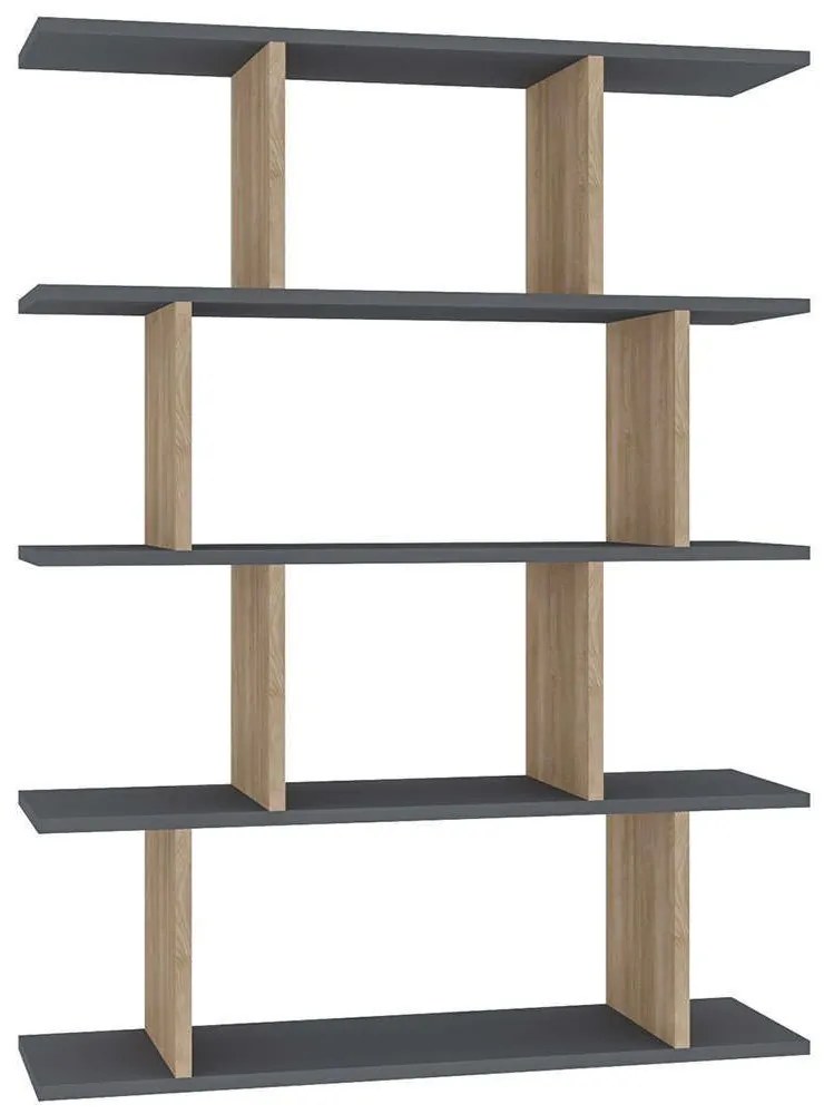 Βιβλιοθήκη Harmon 935CMN1193 90x25x127,4cm Anthracite-Oak