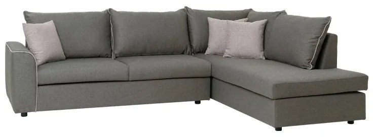 Γωνιακός Καναπές Matilda Fylliana Δεξιά Γωνία Καφέ με Μπέζ Ρίγα και Μαξιλάρια 200x270x70 εκ. 200x270x70 εκ.