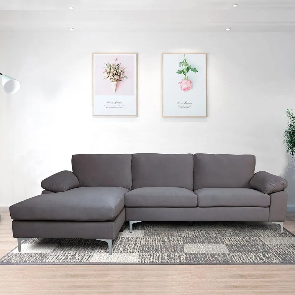 Καναπές Σαλονιού Γωνιακός Alex Ε966,3 260x130x82cm Anthracite
