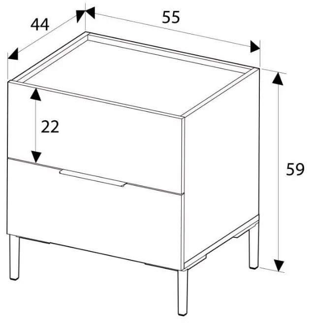 Κομοδίνο Oryana Megapap χρώμα καρυδί 55x44x59εκ. - GP009-0262,1