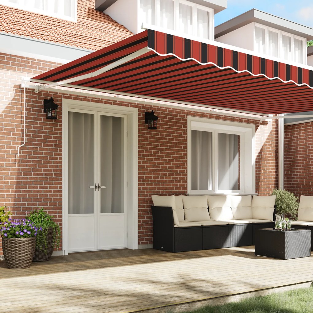 vidaXL Σκηνίτσα Αναδιπλούμενη Striped Πορτοκαλί, Καφέ 500 x 300 εκ
