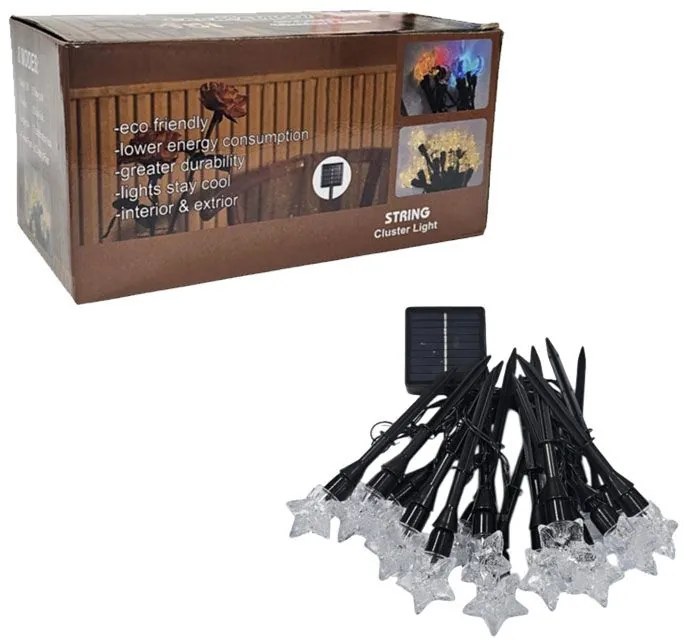 Ηλιακά Φωτάκια LED Αστεράκια RGB - Solar LED String Lights-082363-191158