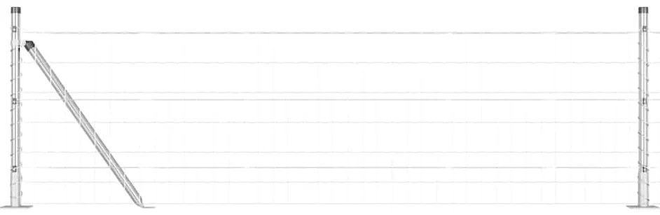 vidaXL Φράχτης με Στήλες. Ασημί 0.4 x 25 μ Ατσάλι