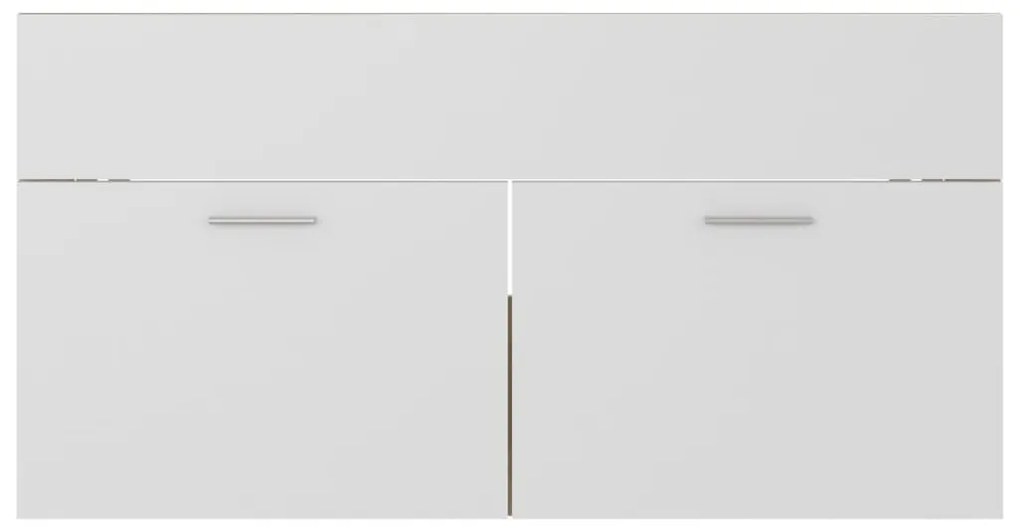 vidaXL Ντουλάπι Νιπτήρα Λευκό/Sonoma Δρυς 90x38,5x46εκ. από Επεξ. Ξύλο