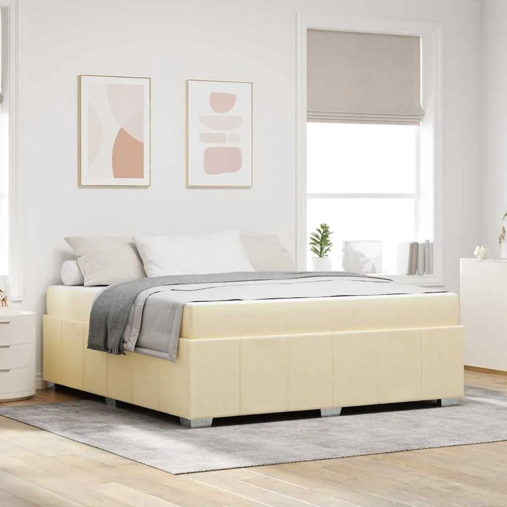 vidaXL Σκελετός Κρεβατιού Κρεμ 180 x 200 cm ύφασμα