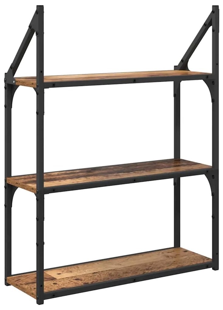 vidaXL Ράφι Τοίχου Παλιό Ξύλο 60 x 21 x 78,5 cm Επεξεργασμένο ξύλο
