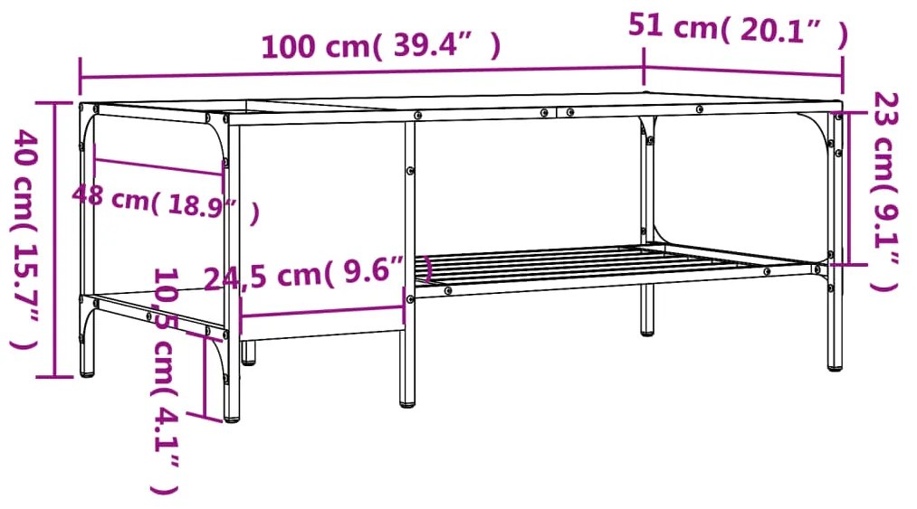 ΤΡΑΠΕΖΑΚΙ ΣΑΛΟΝΙΟΥ ΜΕ ΡΑΦΙ ΓΚΡΙ SONOMA 100X51X40 ΕΚ. ΕΠΕΞ. ΞΥΛΟ 837735