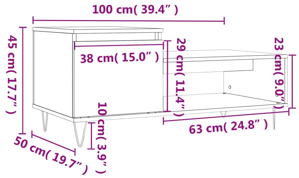 ΤΡΑΠΕΖΑΚΙ ΣΑΛΟΝΙΟΥ ΜΑΥΡΟ 100X50X45 ΕΚ. ΕΠΕΞΕΡΓΑΣΜΕΝΟ ΞΥΛΟ 830829