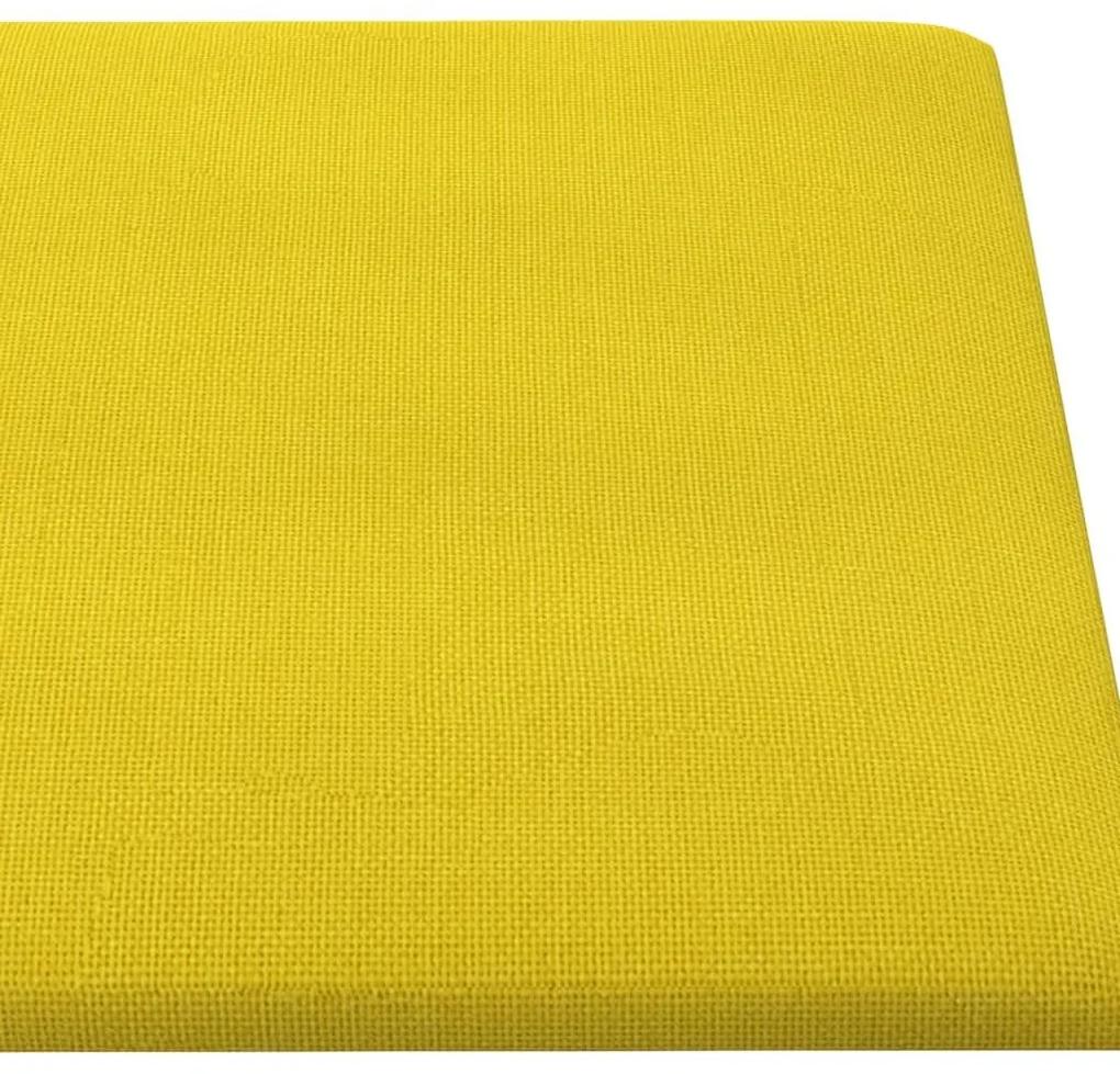 Πάνελ Τοίχου 12 τεμ. Ανοιχτό Κίτρινα 90x30εκ. 3,24μ² Υφασμάτινα - Κίτρινο