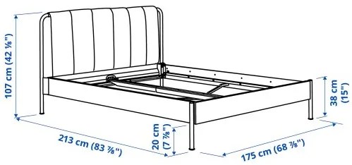 TÄLLÅSEN κρεβάτι με επένδυση, 160x200 cm 295.147.68