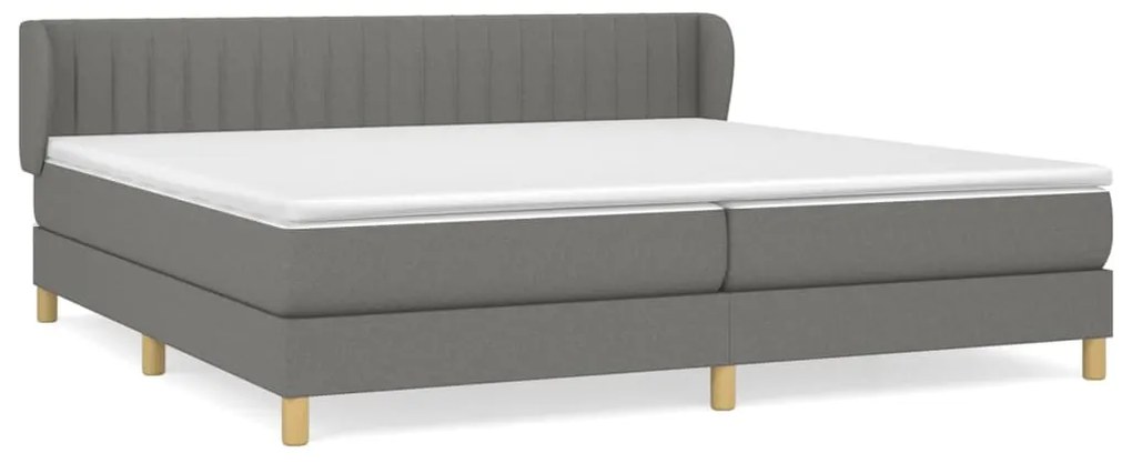 ΚΡΕΒΑΤΙ BOXSPRING ΜΕ ΣΤΡΩΜΑ ΣΚΟΥΡΟ ΓΚΡΙ 200X200 ΕΚ. ΥΦΑΣΜΑΤΙΝΟ 3126990