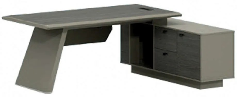 Γραφείο Lux Series HM2115 196Χ150Χ75Υcm Αναστρέψιμη Γωνία Grey-Mocca