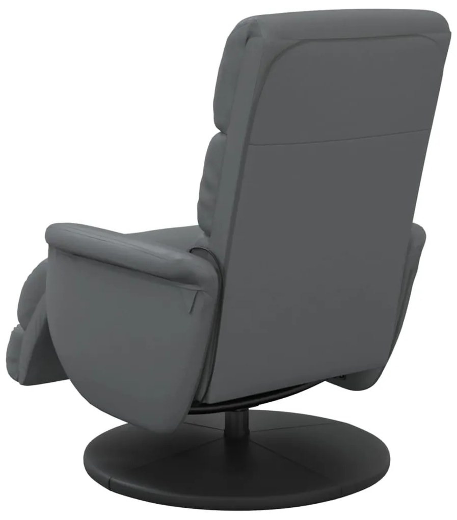 vidaXL Πολυθρόνα Μασάζ Ανακλινόμενη με Υποπόδιο Γκρι από Συνθ. Δέρμα
