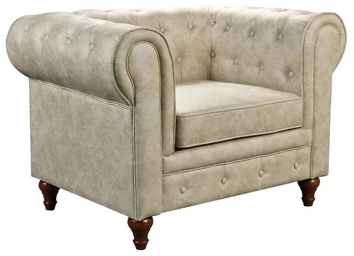 Πολυθρόνα CHESTERFIELD Ύφασμα Μπεζ-Tortora-Sand-Cappuccino 110x82x77cm