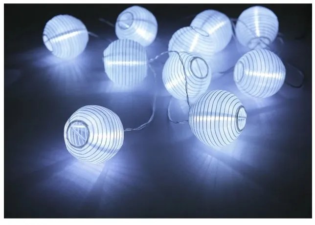 Ηλιακή Διακοσμητική Γιρλάντα 10xLED 0,06W Μαύρο-Λευκό ΙΡ44 3m 33971W Globo Lighting. -33971W-Λευκό 33971W