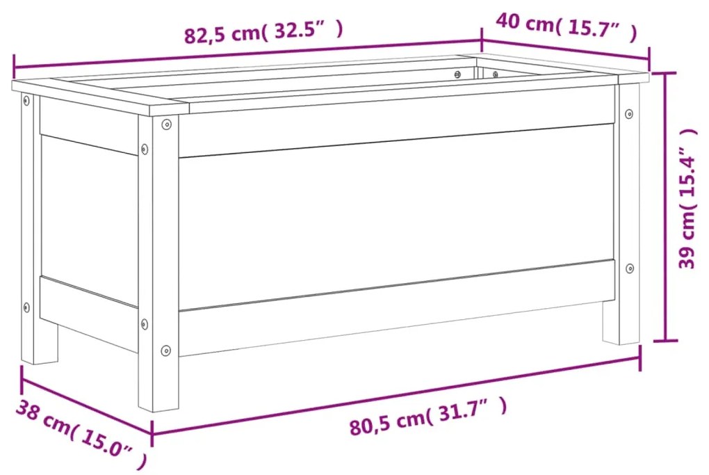 ΖΑΡΝΤΙΝΙΕΡΑ ΜΕΛΙ 82,5 X 40 X 39 ΕΚ. ΑΠΟ ΜΑΣΙΦ ΞΥΛΟ ΠΕΥΚΟΥ 825257