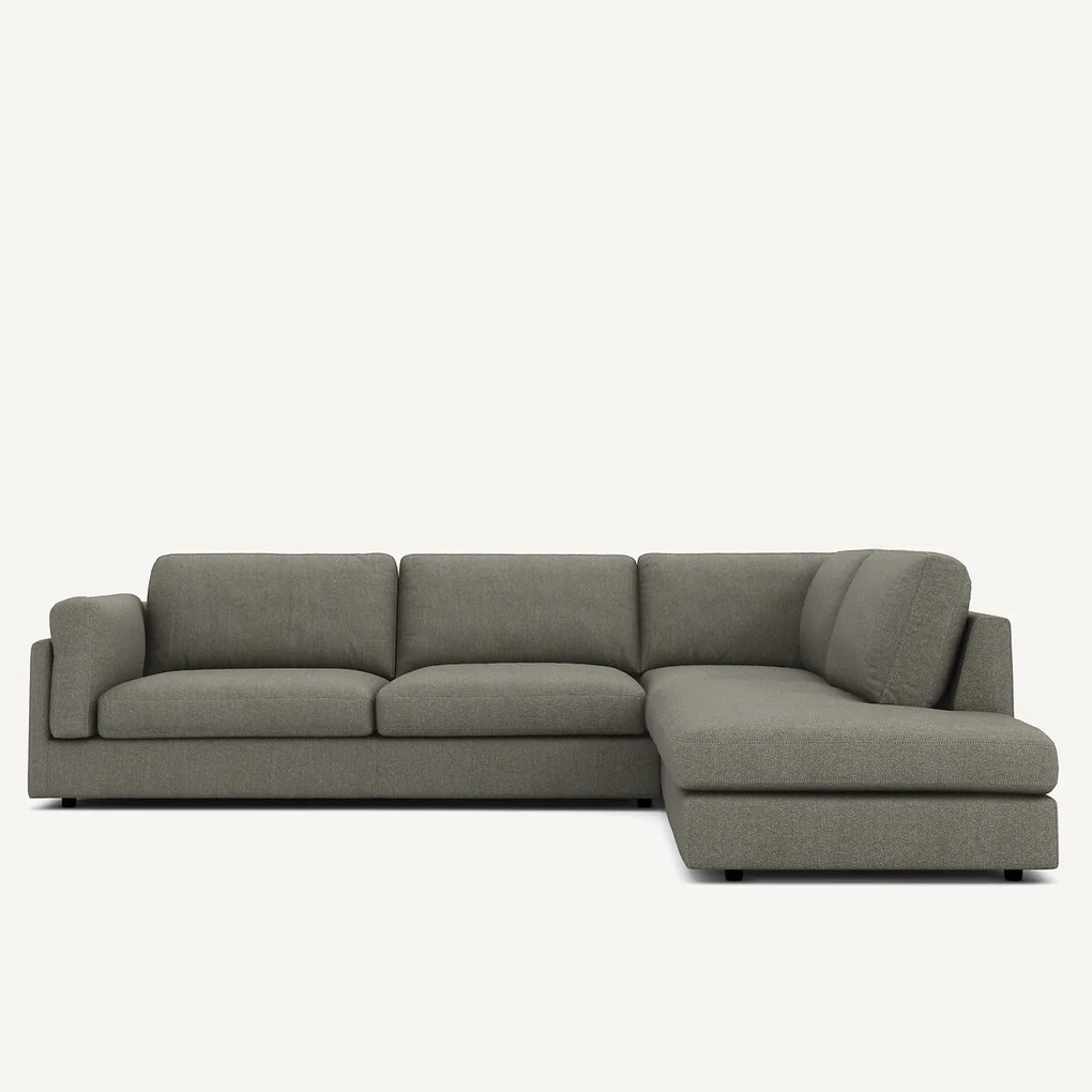 Γωνιακός καναπές με ανάκλιντρο σε υφή τουίντ, César