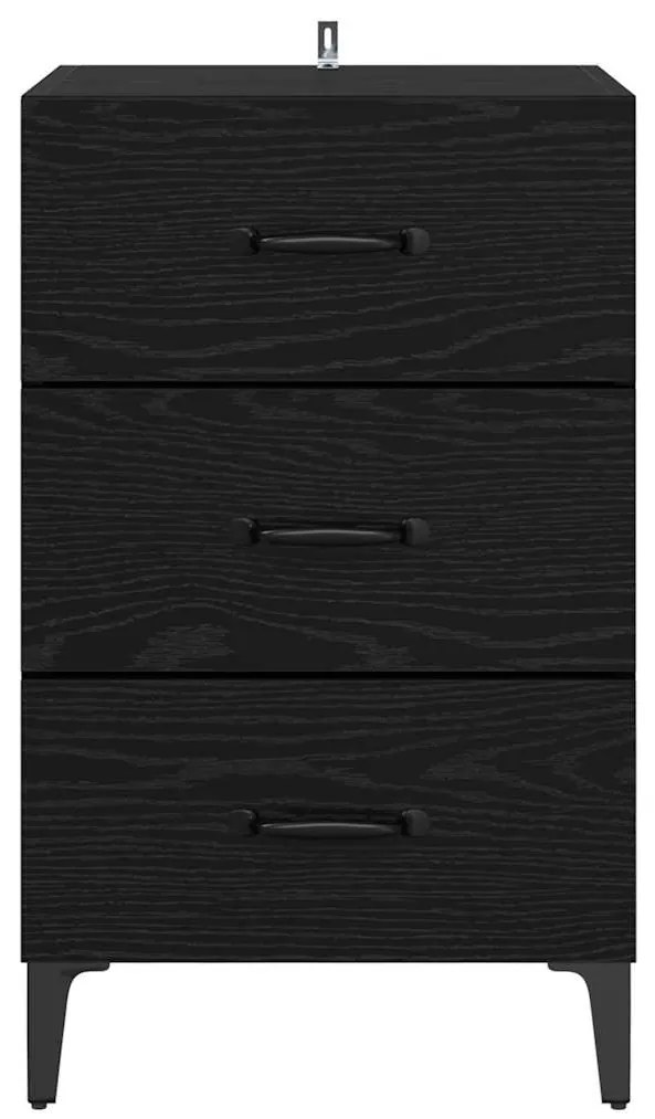 vidaXL Κομοδίνο Μαύρη δρυς 40 x 40 x 66 εκ Επεξεργασμένο ξύλο