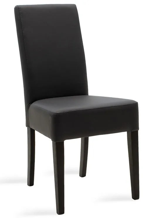 Καρέκλα Ditta pakoworld PU ανθρακί-πόδι μασίφ ξύλο wenge