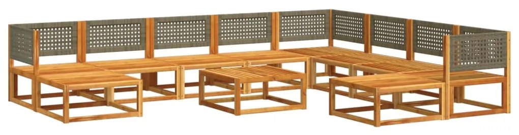 vidaXL Σετ Καναπέδων Κήπου 11 Τεμαχίων με Μαξιλάρια από Ξύλο Ακακίας και Ρατάν
