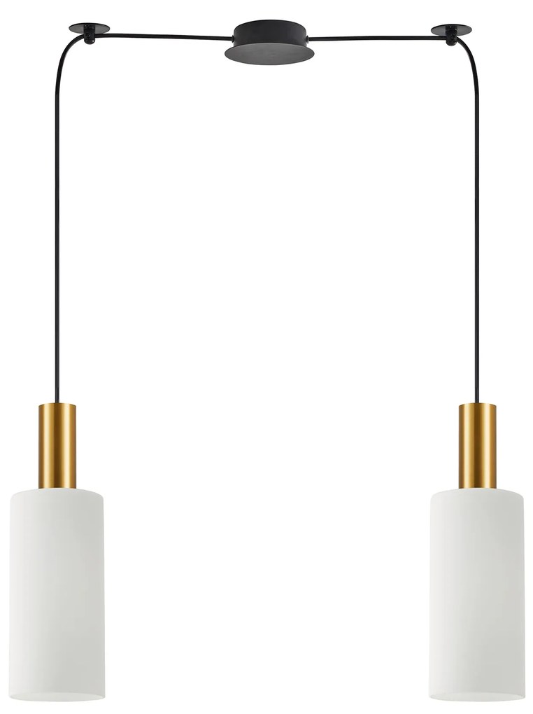 Φωτιστικό Οροφής  SE21-GM-4-BL2-GL3 ADEPT TUBE Gold Matt Pendant White Glass+ - 51W - 100W - 77-8655