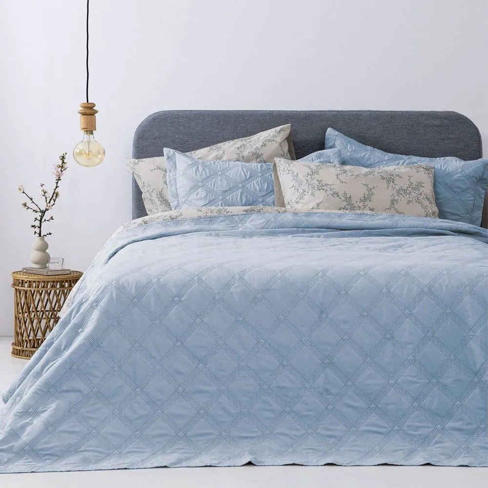 Κουβερλί Ifigeneia (Σετ 2τμχ) Denim Palamaiki Μονό 160x240cm Microfiber