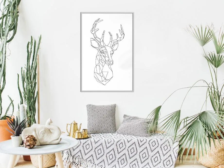 Αφίσα - Minimalist Deer - 20x30 - Χρυσό - Χωρίς πασπαρτού