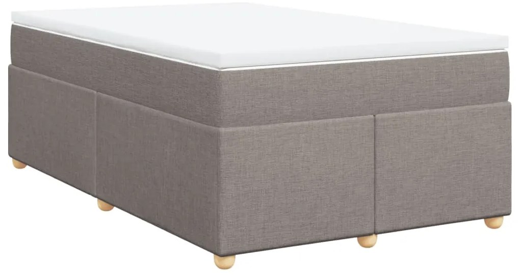 vidaXL Κρεβάτι Boxspring με Στρώμα Taupe 120x200 εκ. Υφασμάτινο