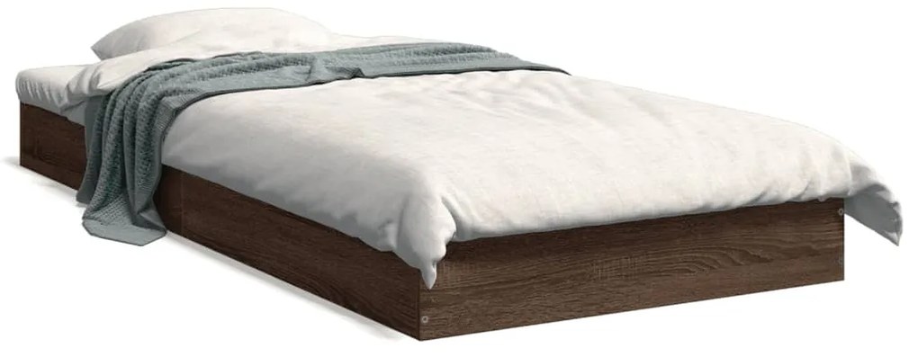 vidaXL Πλαίσιο Κρεβατιού Χωρ. Στρώμα Καφέ Δρυς 75x190εκ Επεξ. Ξύλο