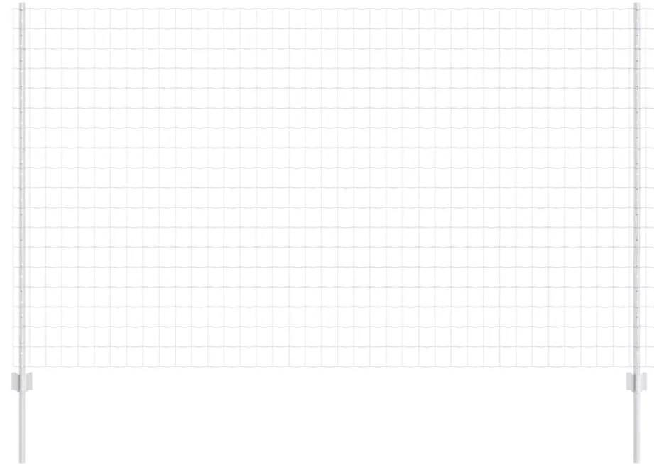 vidaXL Φράχτης με Στήλες. Ασημί 1.4 x 10 m Ατσάλι