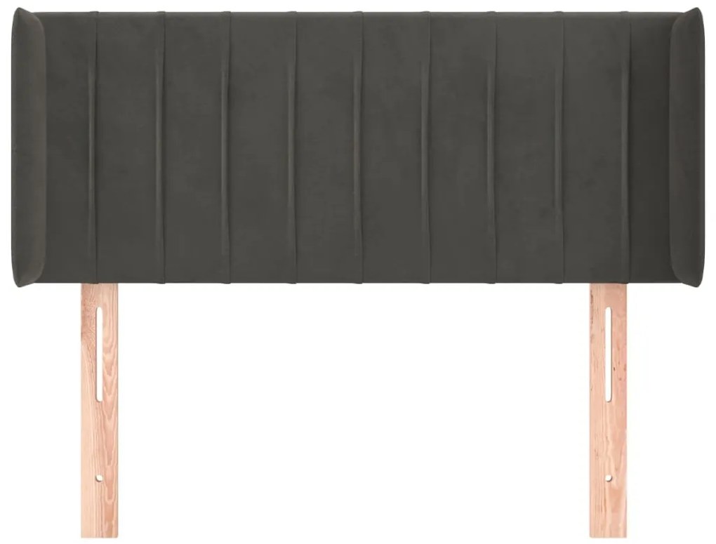 Κεφαλάρι με Πτερύγια Σκούρο Γκρι 103x16x78/88 εκ. Βελούδινο 3119049
