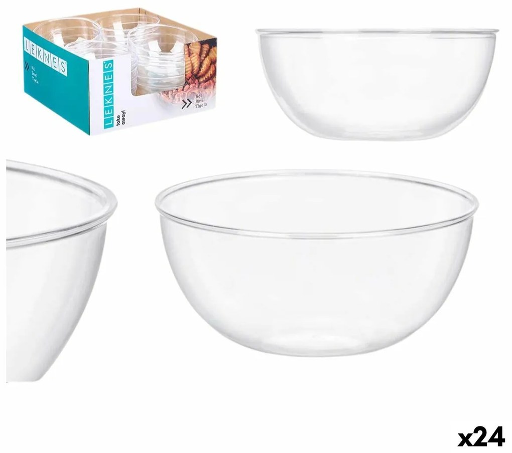 Σετ από Μπολ Leknes Διαφανές Πλαστική ύλη 700 ml 15,2 x 7 x 15,2 cm (24 Μονάδες)