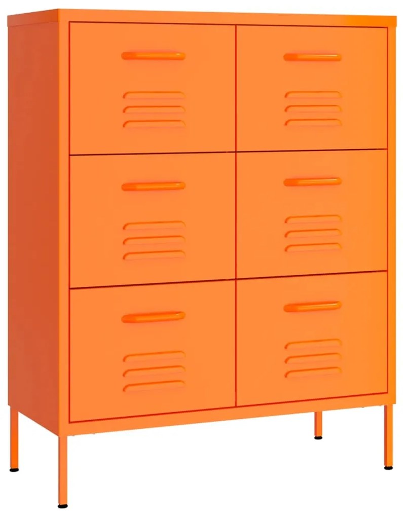 vidaXL Συρταριέρα Πορτοκαλί 80 x 35 x 101,5 εκ. από Ατσάλι