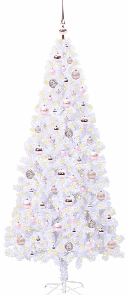 vidaXL Τεχνητό Χριστουγεννιάτικο Δέντρο Λευκό 180 cm PVC και Ατσάλι