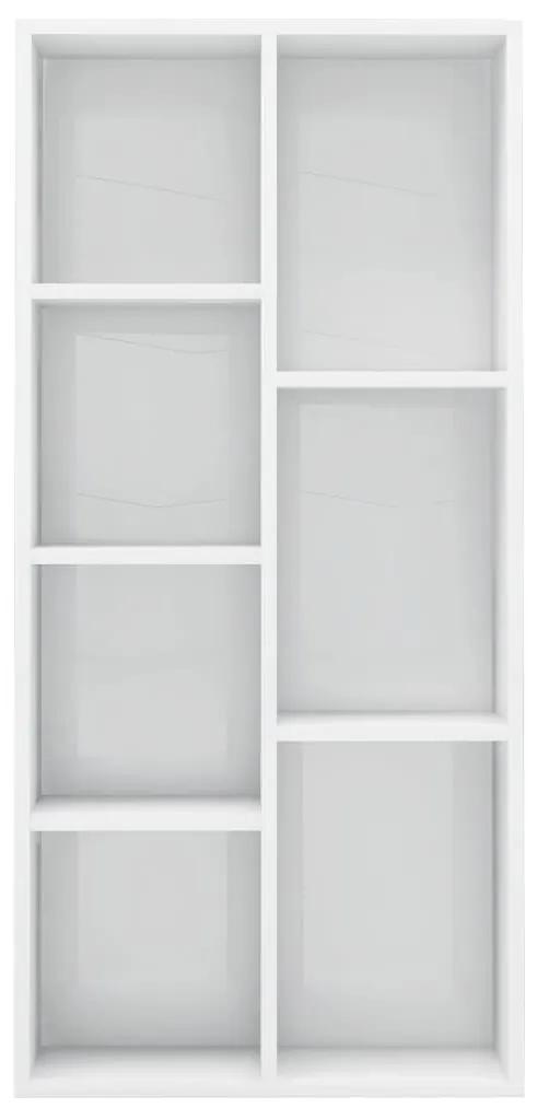 Βιβλιοθήκη Γυαλιστερό Λευκό 50 x 25 x 106 εκ. από Μοριοσανίδα - Λευκό