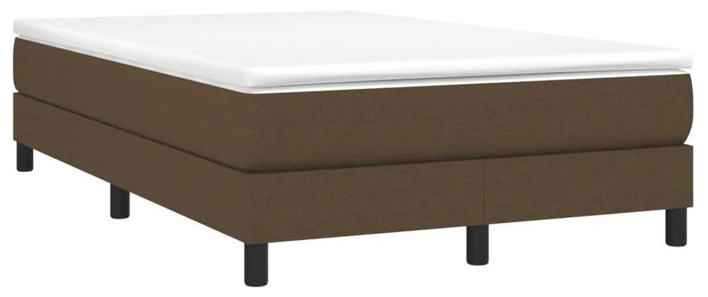 vidaXL Κρεβάτι Boxspring με Στρώμα Σκούρο Καφέ 120x200 εκ. Υφασμάτινο