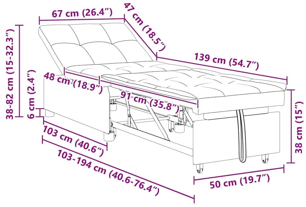 vidaXL Κρεβάτι καναπές Σκούρο πράσινο 194 x 67 x 37 εκ ύφασμα